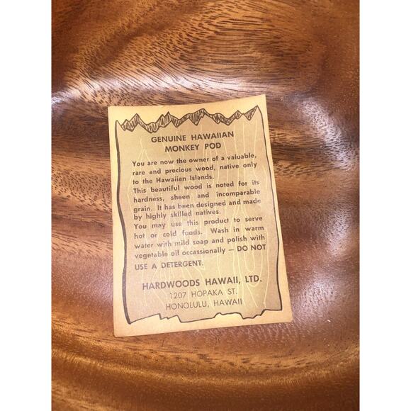 Genuine Hawaiian Moneky Pod carved wood MCM Fruit bowl table display MCM - Picture 6 of 7
